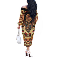 Make America Native Again Off The Shoulder Long Sleeve Dress Indigenous Peoples Day - Wonder Print Shop