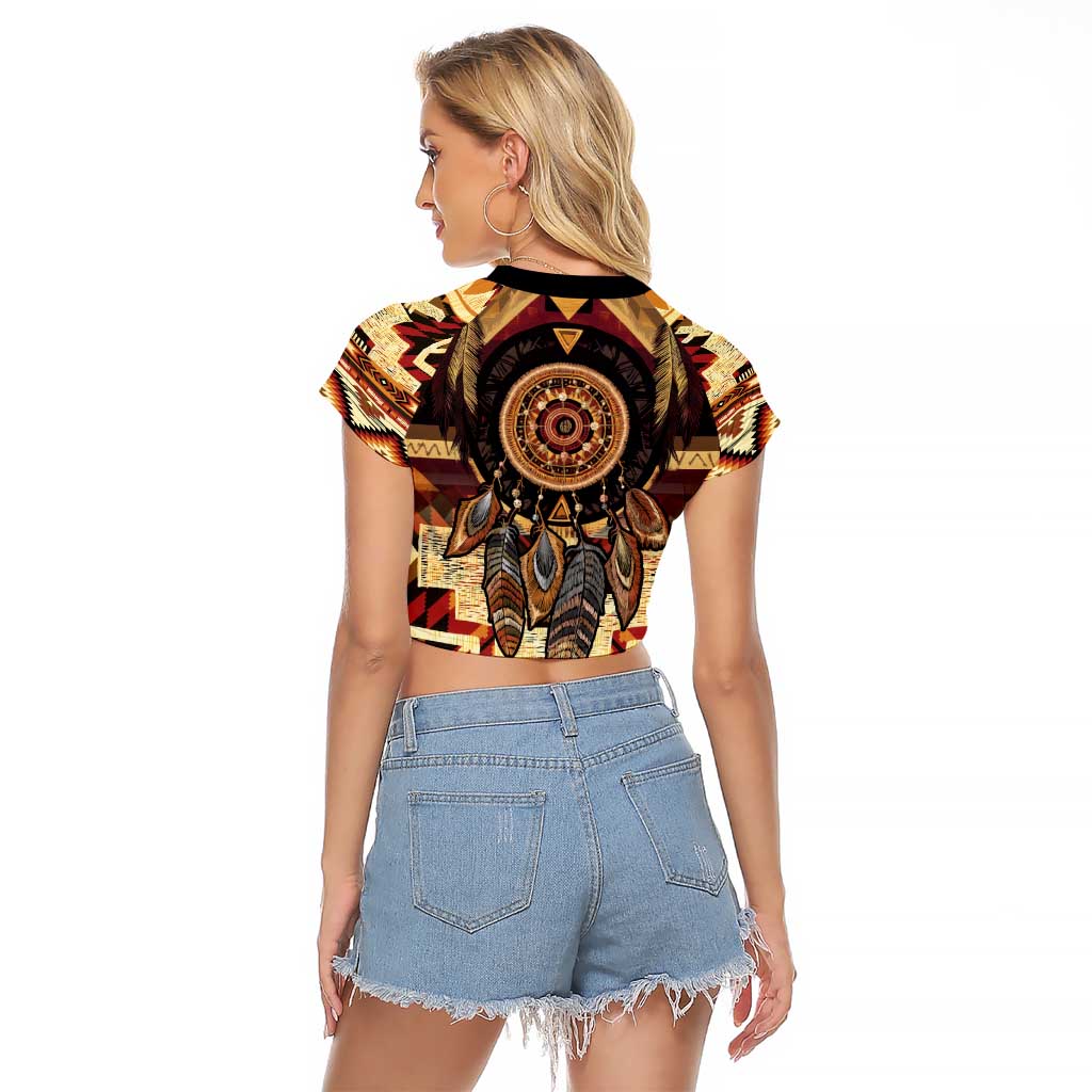 Make America Native Again Raglan Cropped T Shirt Indigenous Peoples Day - Wonder Print Shop