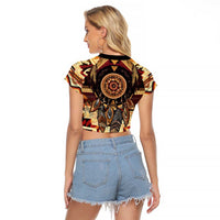 Make America Native Again Raglan Cropped T Shirt Indigenous Peoples Day - Wonder Print Shop