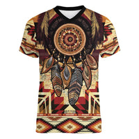 Make America Native Again Women V-Neck T-Shirt Indigenous Peoples Day - Wonder Print Shop
