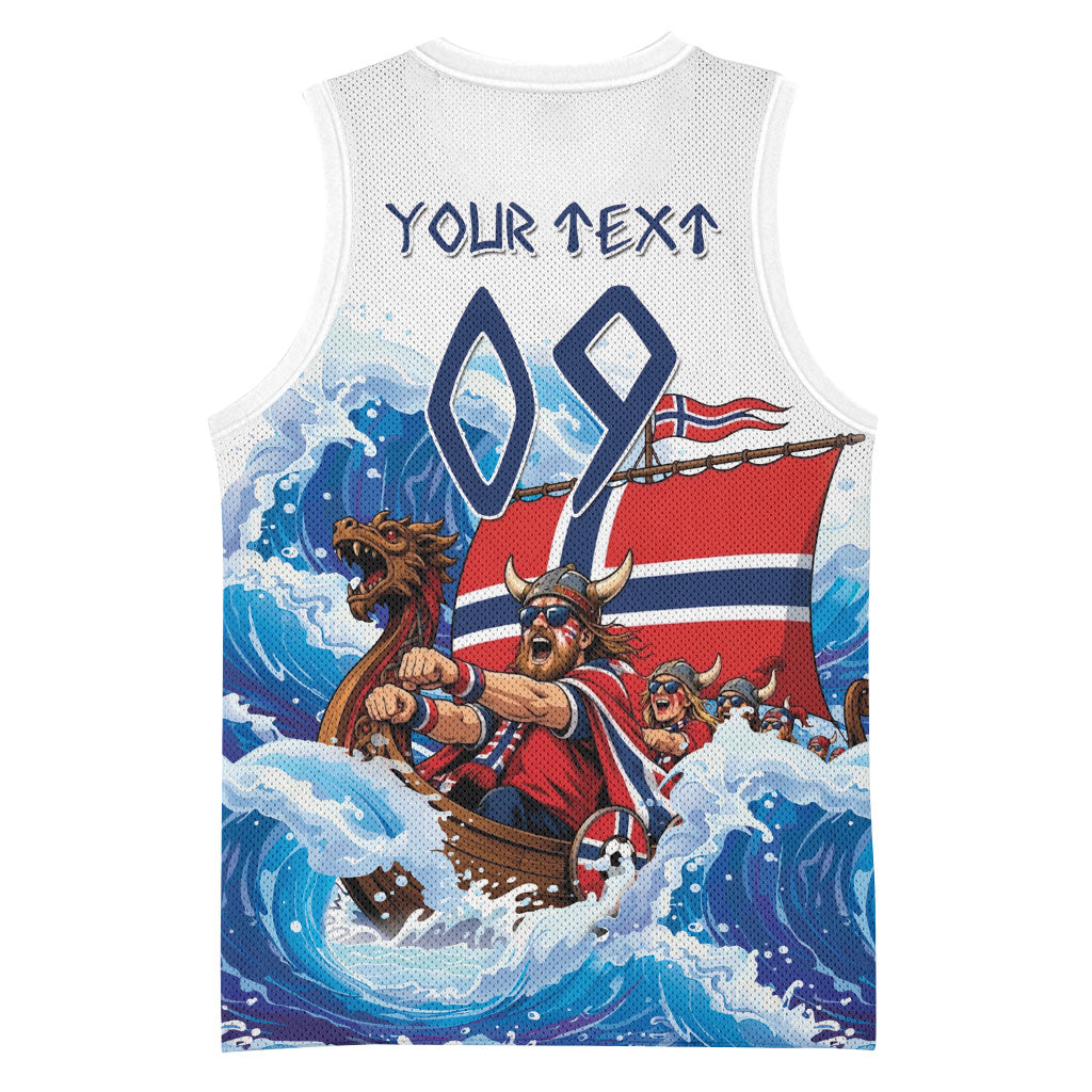 Custom Norway Viking Row - Alt for Norge Basketball Jersey Norge Football Supporter Wave Edition