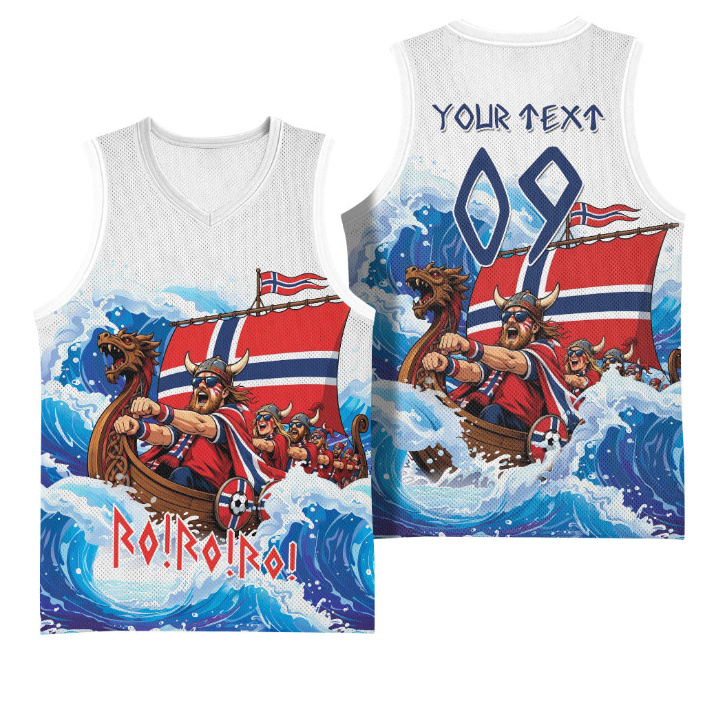 Custom Norway Viking Row - Alt for Norge Basketball Jersey Norge Football Supporter Wave Edition