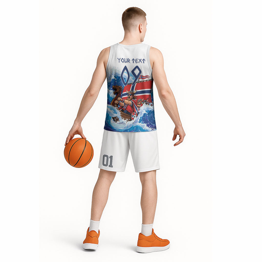 Custom Norway Viking Row - Alt for Norge Basketball Jersey Norge Football Supporter Wave Edition