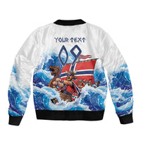 Custom Norway Viking Row - Alt for Norge Bomber Jacket Norge Football Supporter Wave Edition