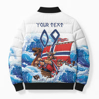 Custom Norway Viking Row - Alt for Norge Bomber Puffer Jacket Norge Football Supporter Wave Edition