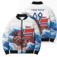 Custom Norway Viking Row - Alt for Norge Bomber Puffer Jacket Norge Football Supporter Wave Edition
