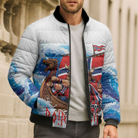 Custom Norway Viking Row - Alt for Norge Bomber Puffer Jacket Norge Football Supporter Wave Edition
