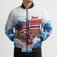 Custom Norway Viking Row - Alt for Norge Bomber Puffer Jacket Norge Football Supporter Wave Edition