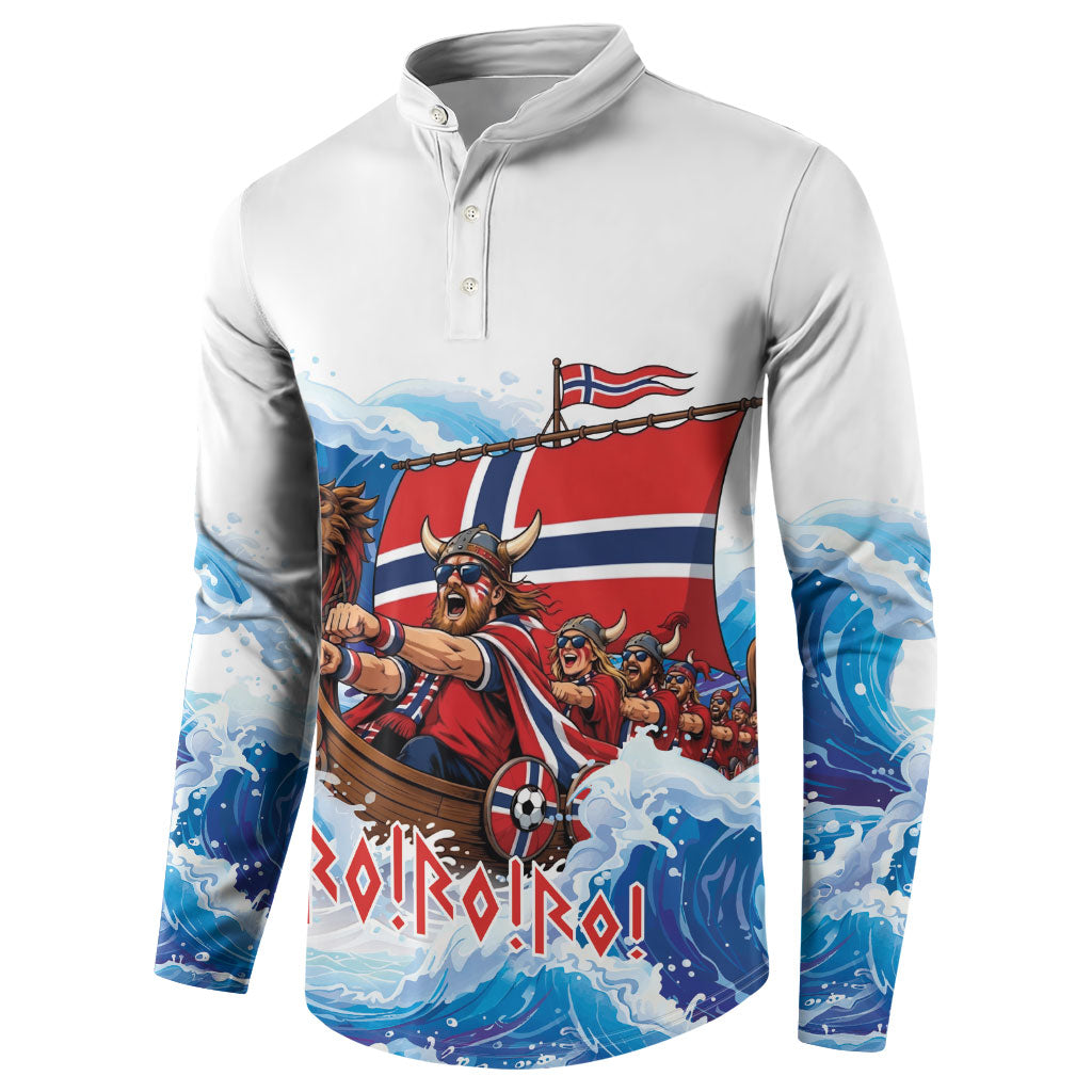 Custom Norway Viking Row - Alt for Norge Button Sweatshirt Norge Football Supporter Wave Edition