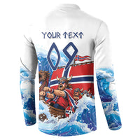 Custom Norway Viking Row - Alt for Norge Button Sweatshirt Norge Football Supporter Wave Edition