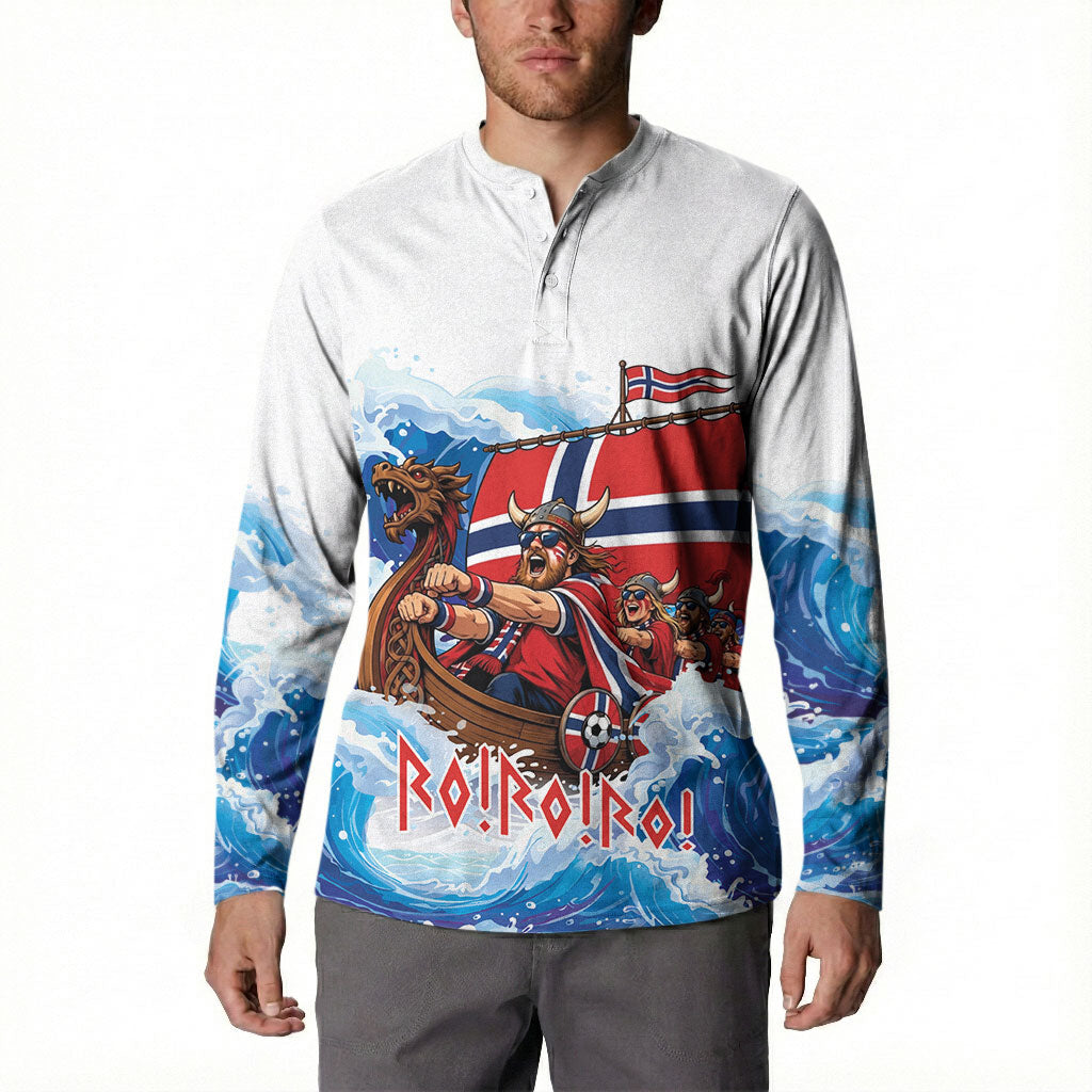 Custom Norway Viking Row - Alt for Norge Button Sweatshirt Norge Football Supporter Wave Edition