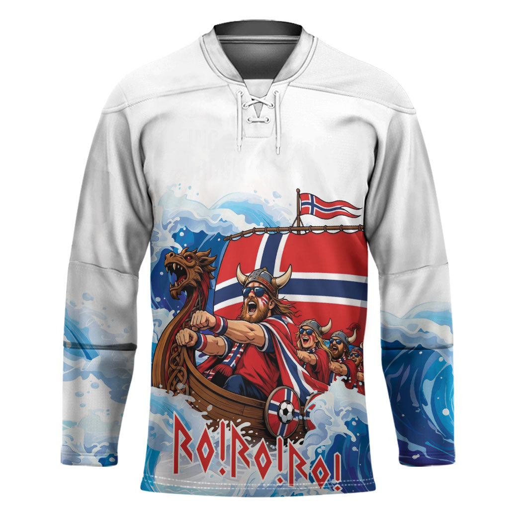 Custom Norway Viking Row - Alt for Norge Hockey Jersey Norge Football Supporter Wave Edition