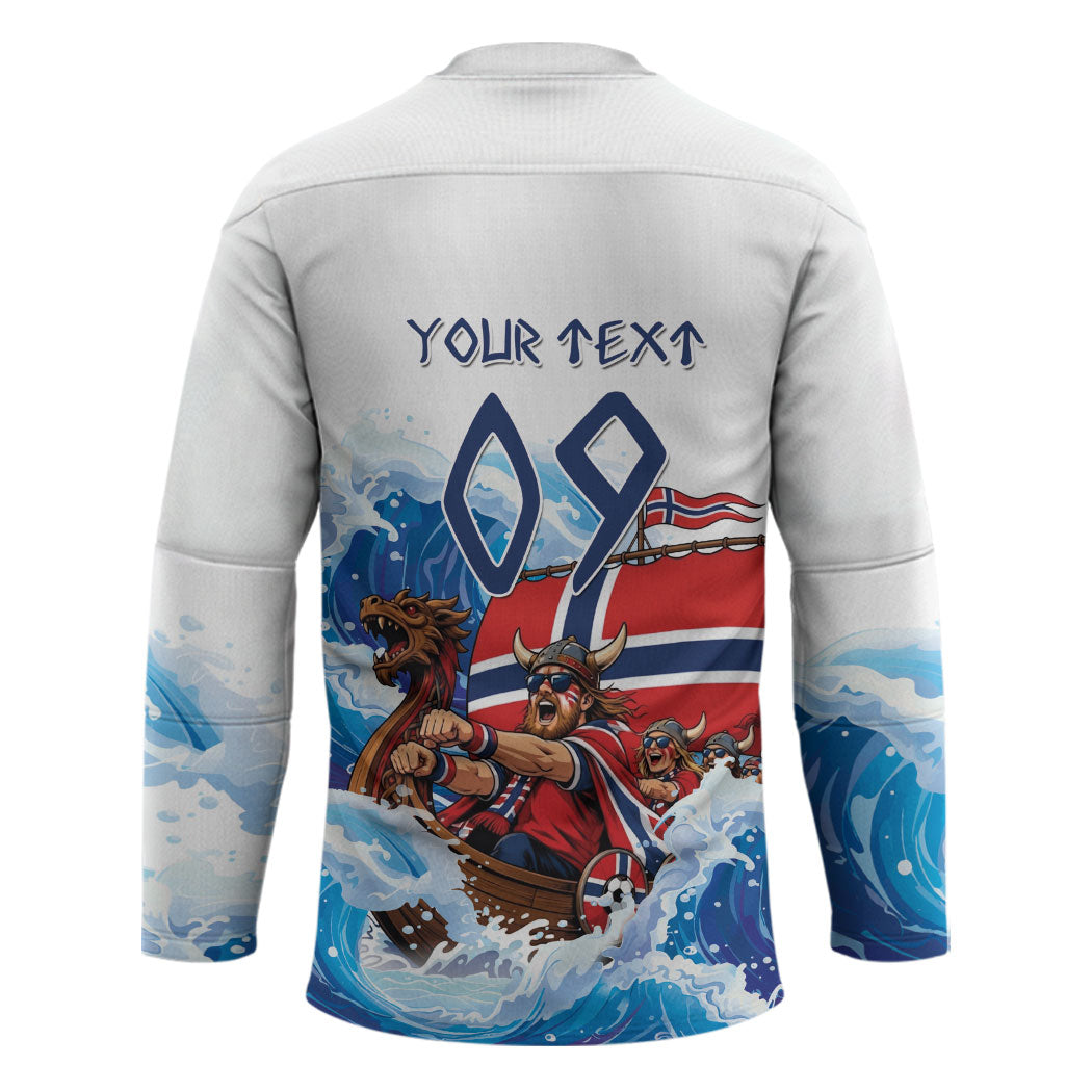Custom Norway Viking Row - Alt for Norge Hockey Jersey Norge Football Supporter Wave Edition