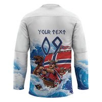 Custom Norway Viking Row - Alt for Norge Hockey Jersey Norge Football Supporter Wave Edition