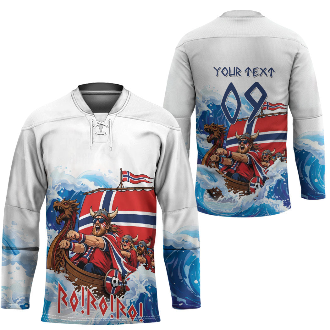 Custom Norway Viking Row - Alt for Norge Hockey Jersey Norge Football Supporter Wave Edition