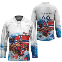 Custom Norway Viking Row - Alt for Norge Hockey Jersey Norge Football Supporter Wave Edition