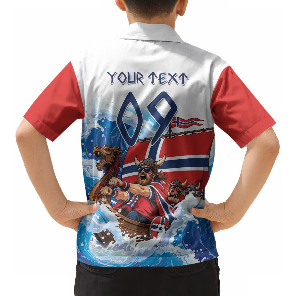 Custom Norway Viking Row - Alt for Norge Kid Hawaiian Shirt Norge Football Supporter Wave Edition LT9