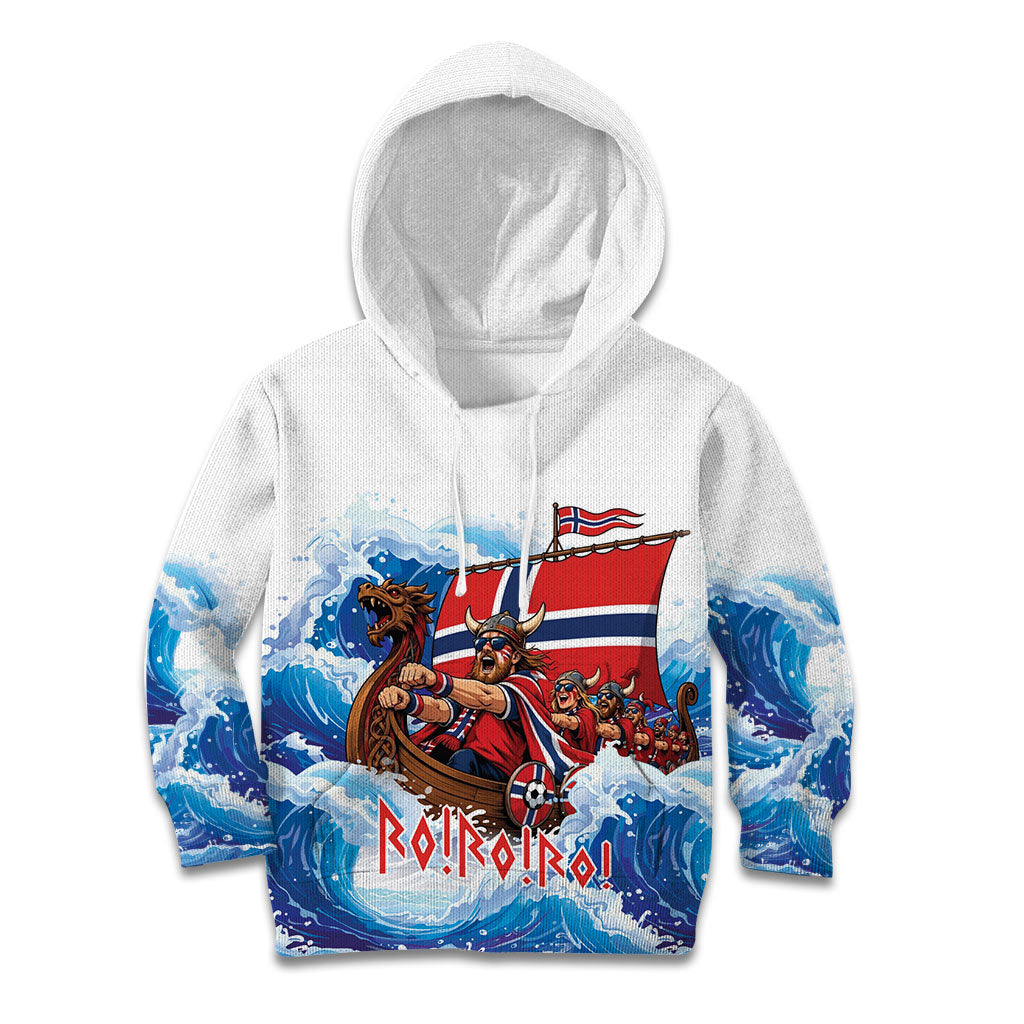 Custom Norway Viking Row - Alt for Norge Kid Hoodie Norge Football Supporter Wave Edition