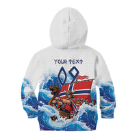 Custom Norway Viking Row - Alt for Norge Kid Hoodie Norge Football Supporter Wave Edition