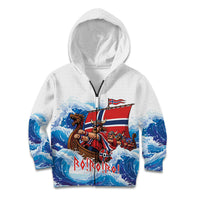 Custom Norway Viking Row - Alt for Norge Kid Hoodie Norge Football Supporter Wave Edition