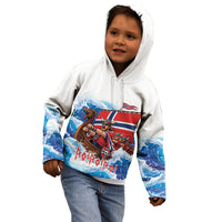 Custom Norway Viking Row - Alt for Norge Kid Hoodie Norge Football Supporter Wave Edition