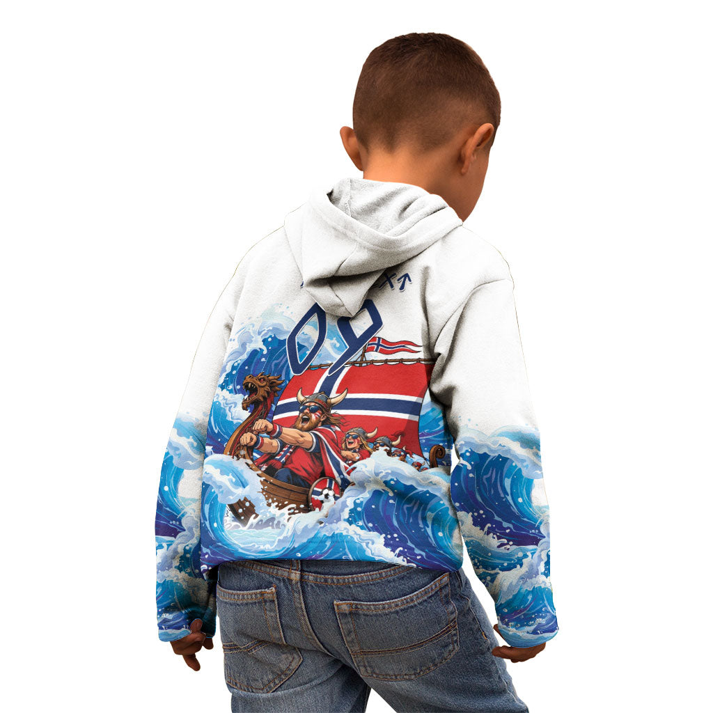 Custom Norway Viking Row - Alt for Norge Kid Hoodie Norge Football Supporter Wave Edition