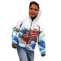 Custom Norway Viking Row - Alt for Norge Kid Hoodie Norge Football Supporter Wave Edition