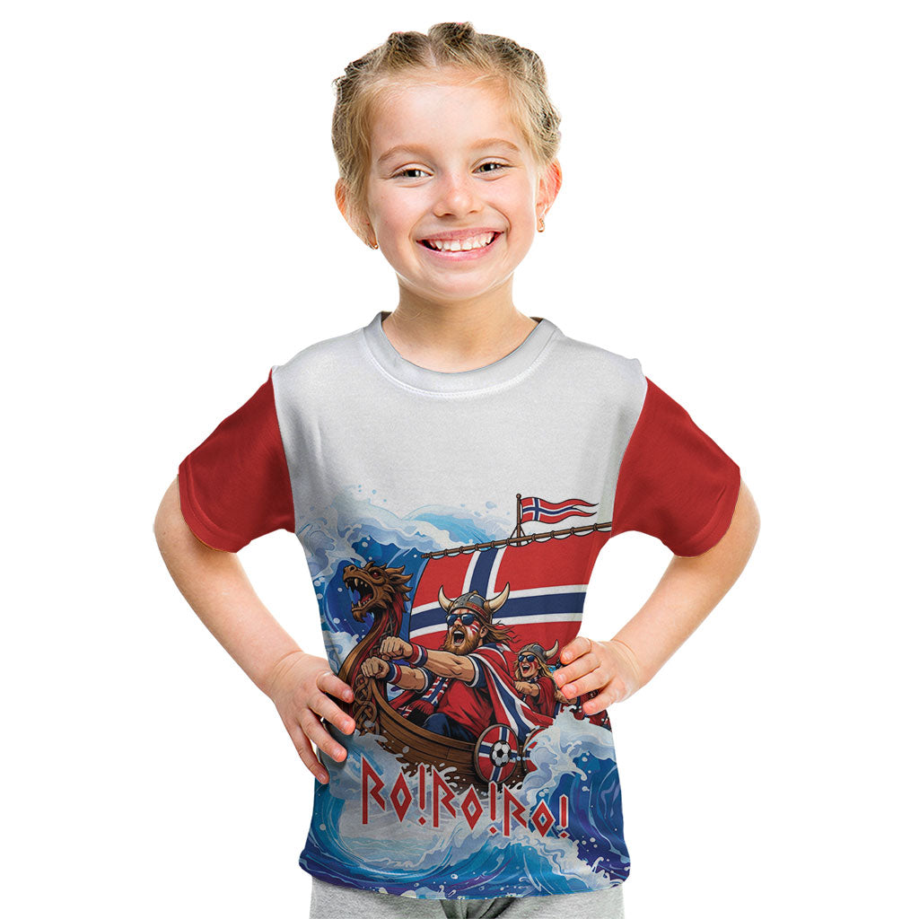 Custom Norway Viking Row - Alt for Norge Kid T Shirt Norge Football Supporter Wave Edition