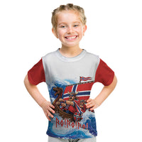 Custom Norway Viking Row - Alt for Norge Kid T Shirt Norge Football Supporter Wave Edition