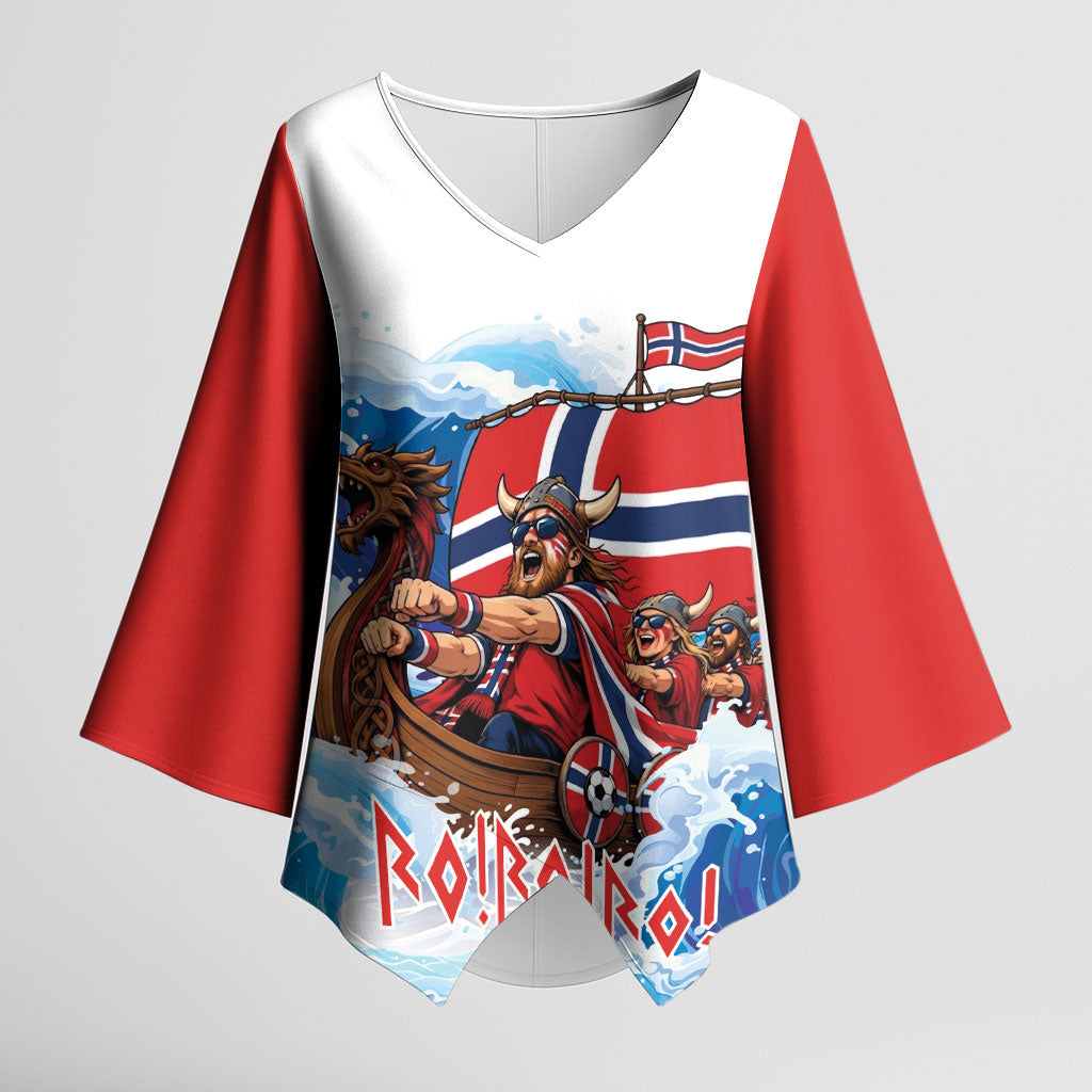 Custom Norway Viking Row - Alt for Norge Kimono Sleeve Blouse Norge Football Supporter Wave Edition