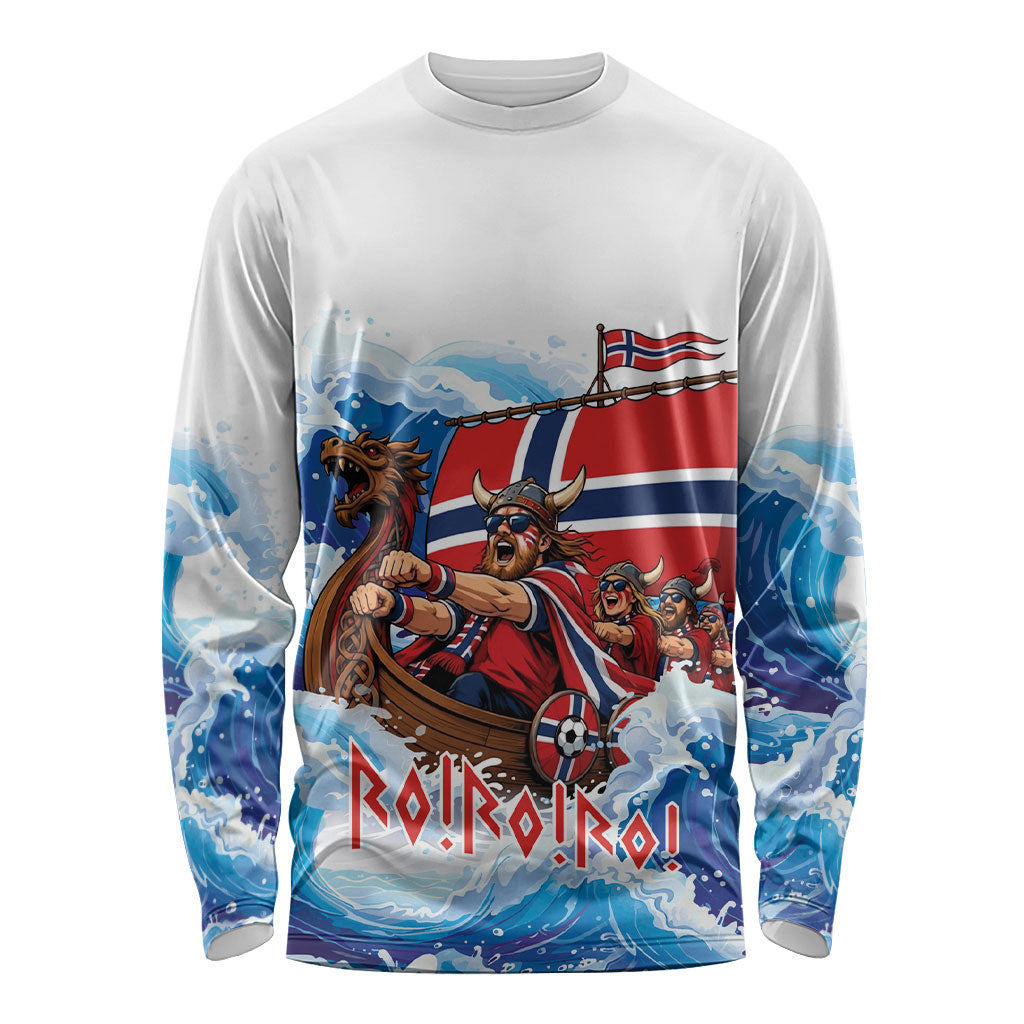 Custom Norway Viking Row - Alt for Norge Long Sleeve Shirt Norge Football Supporter Wave Edition