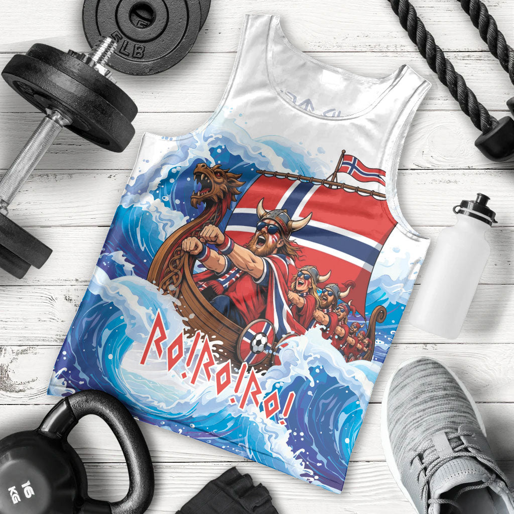 Custom Norway Viking Row - Alt for Norge Men Tank Top Norge Football Supporter Wave Edition