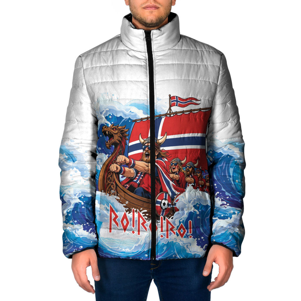 Custom Norway Viking Row - Alt for Norge Padded Jacket Norge Football Supporter Wave Edition