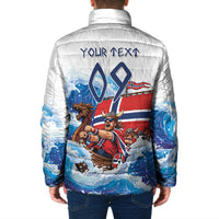 Custom Norway Viking Row - Alt for Norge Padded Jacket Norge Football Supporter Wave Edition