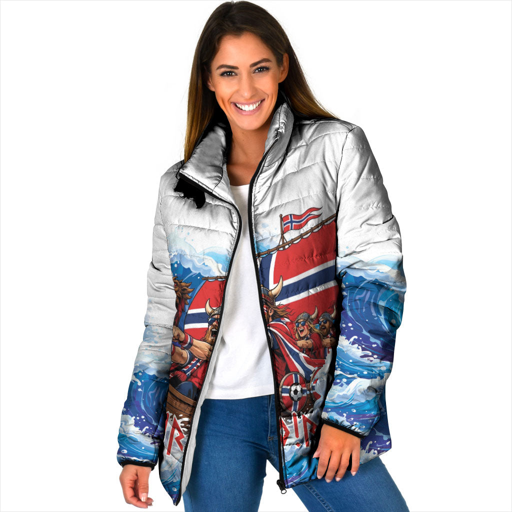 Custom Norway Viking Row - Alt for Norge Padded Jacket Norge Football Supporter Wave Edition