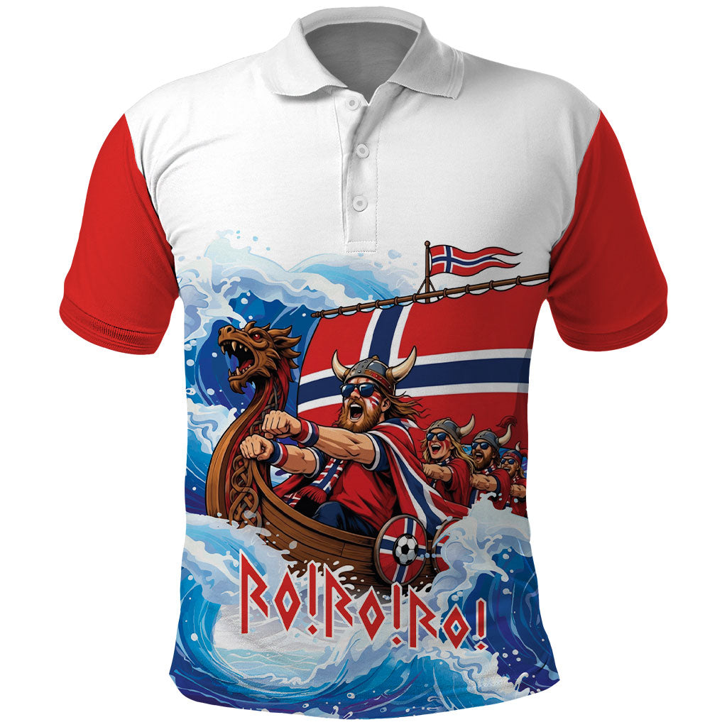 Custom Norway Viking Row - Alt for Norge Polo Shirt Norge Football Supporter Wave Edition