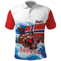 Custom Norway Viking Row - Alt for Norge Polo Shirt Norge Football Supporter Wave Edition