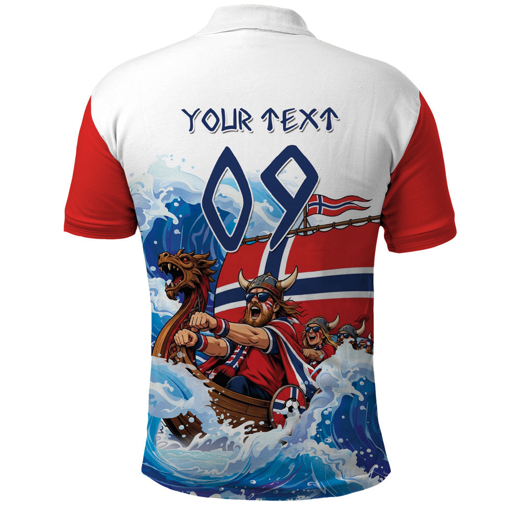 Custom Norway Viking Row - Alt for Norge Polo Shirt Norge Football Supporter Wave Edition