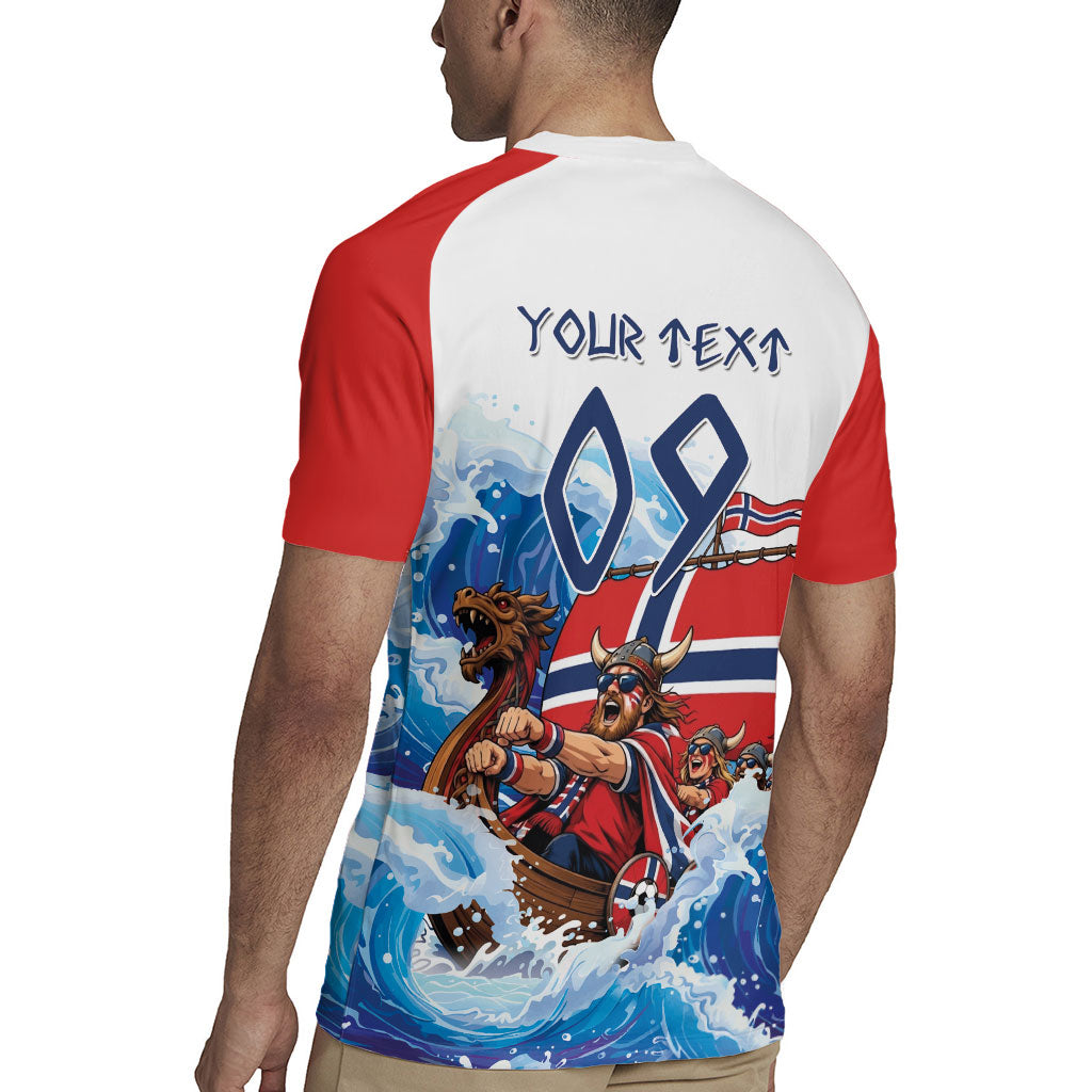 Custom Norway Viking Row - Alt for Norge Rugby Jersey Norge Football Supporter Wave Edition