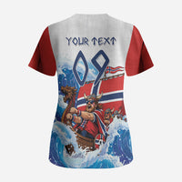 Custom Norway Viking Row - Alt for Norge Scrub Top Norge Football Supporter Wave Edition