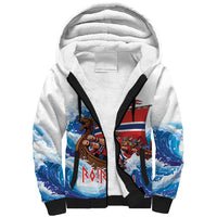 Custom Norway Viking Row - Alt for Norge Sherpa Hoodie Norge Football Supporter Wave Edition