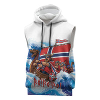 Custom Norway Viking Row - Alt for Norge Sleeveless Hoodie Norge Football Supporter Wave Edition
