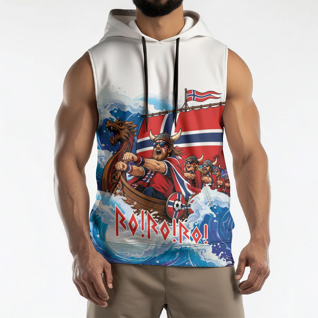 Custom Norway Viking Row - Alt for Norge Sleeveless Hoodie Norge Football Supporter Wave Edition