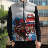 Custom Norway Viking Row - Alt for Norge Sleeveless Puffer Jacket Norge Football Supporter Wave Edition