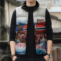 Custom Norway Viking Row - Alt for Norge Sleeveless Puffer Jacket Norge Football Supporter Wave Edition