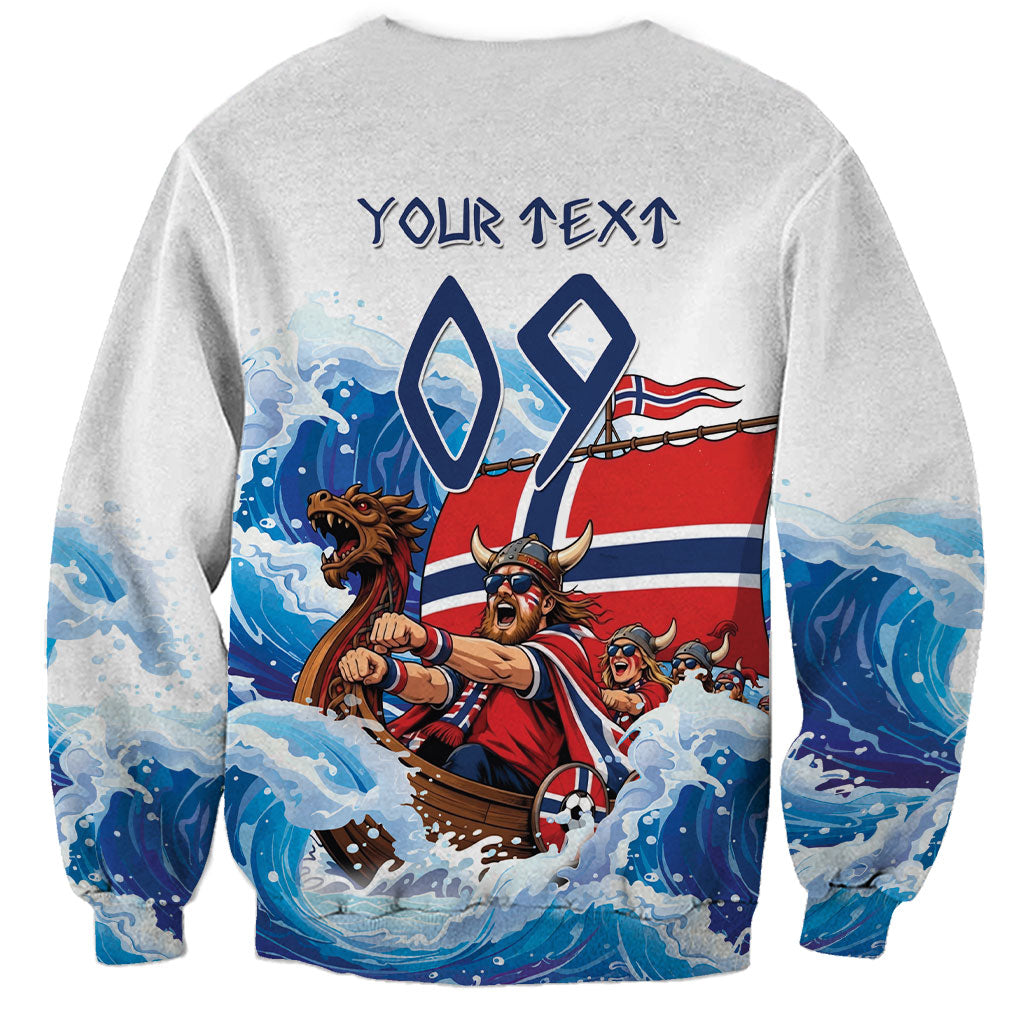 Custom Norway Viking Row - Alt for Norge Sweatshirt Norge Football Supporter Wave Edition