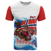 Custom Norway Viking Row - Alt for Norge T Shirt Norge Football Supporter Wave Edition