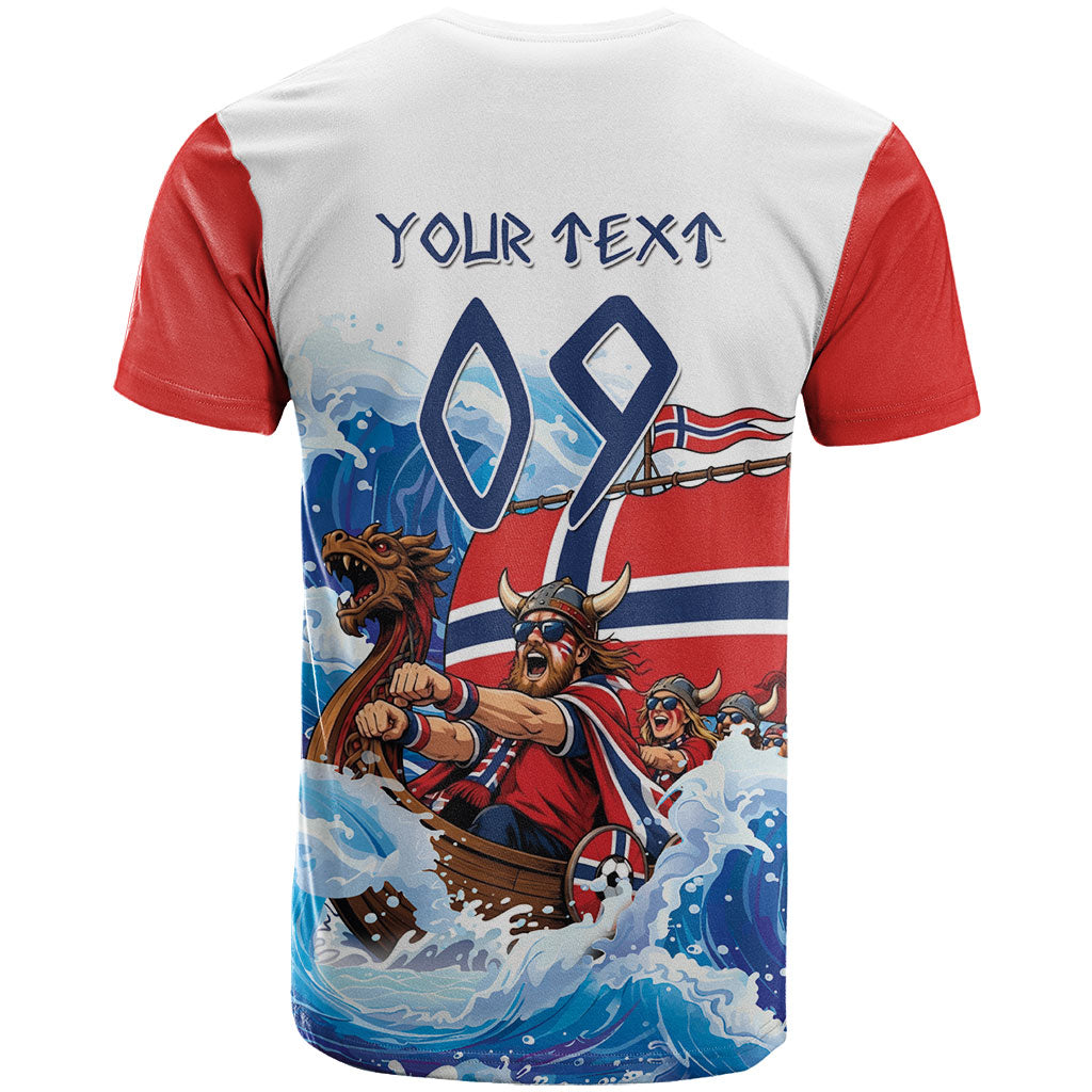 Custom Norway Viking Row - Alt for Norge T Shirt Norge Football Supporter Wave Edition