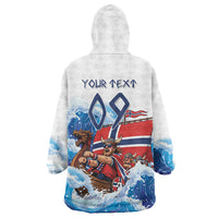 Custom Norway Viking Row - Alt for Norge Wearable Blanket Hoodie Norge Football Supporter Wave Edition