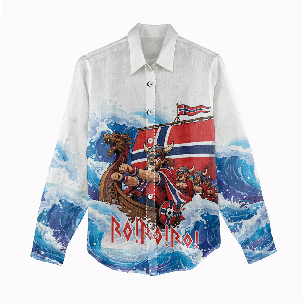 Custom Norway Viking Row - Alt for Norge Women Casual Shirt Norge Football Supporter Wave Edition